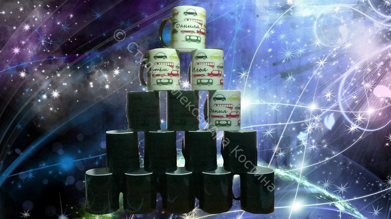 Кружки для детского сада — работа из портфолио студии Александра Костина