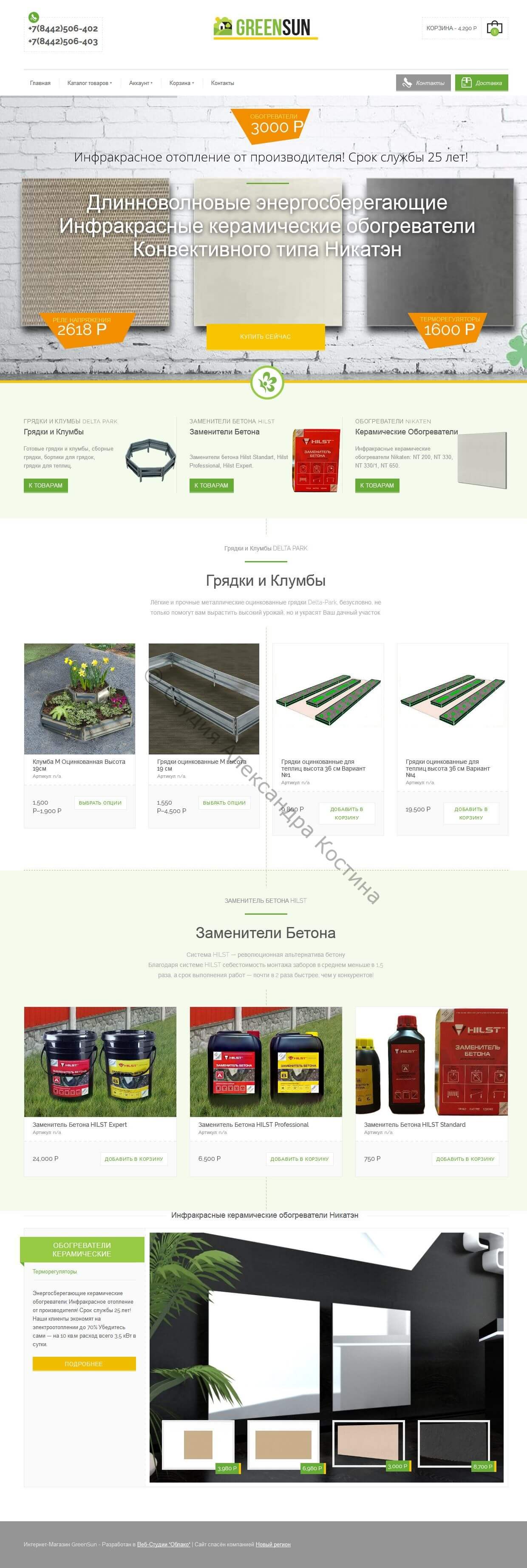 Магазин Гринсан — работа из портфолио студии Александра Костина