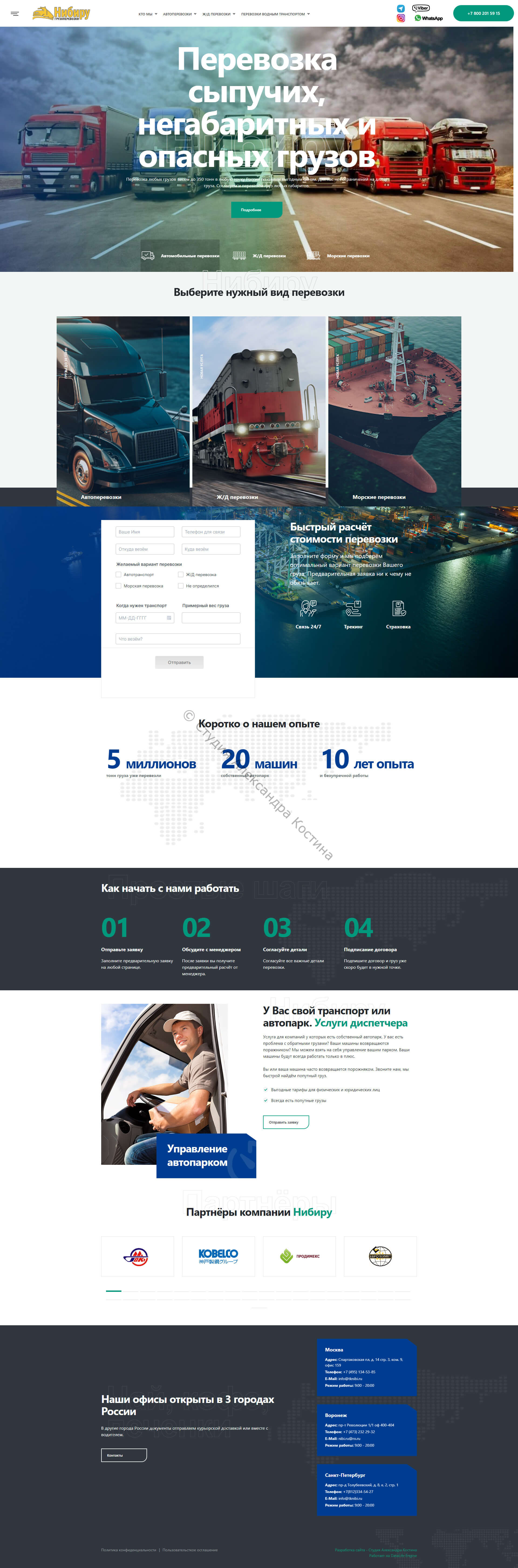 Транспортная компания Нибиру — работа из портфолио студии Александра Костина